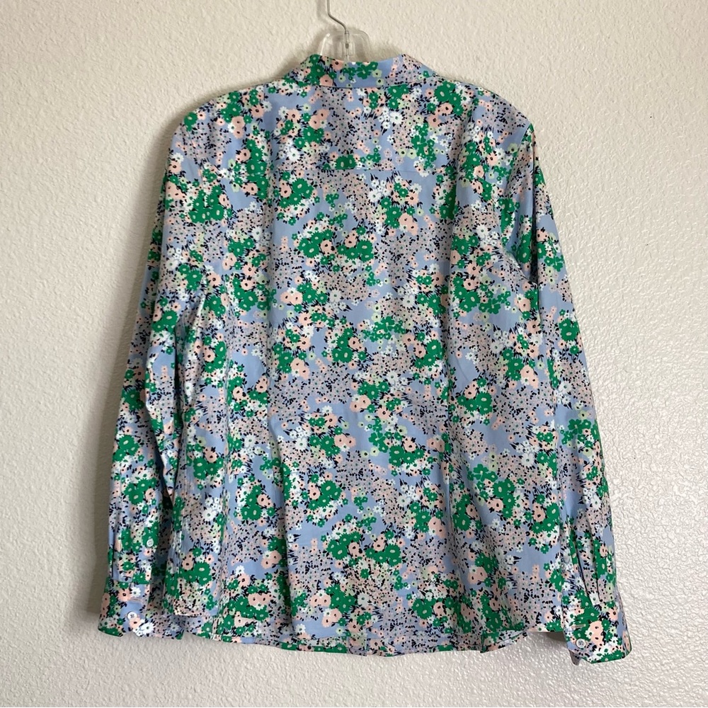 Talbots Non-Iron Perfect Shirt in Ditsy Bundle Size 14 in Blue Sky Multi - Picture 8 of 12